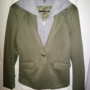 One by Chapter One Women's blazer with attached hoodie in size L